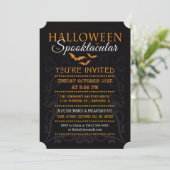 Halloween Spooktacular Invitation - Oranje & zwart Kaart (Staand voorkant)