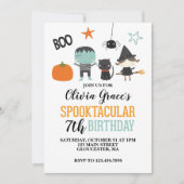 Halloween Spooktacular Kids Verjaardag Kaart (Voorkant)