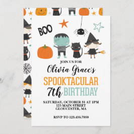 Halloween Spooktacular Kids Verjaardag Kaart