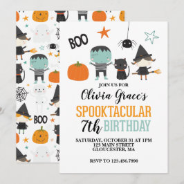 Halloween Spooktacular Kinderverjaardag Kaart