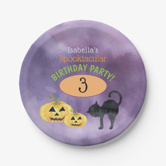 Halloween Spooktacular Kinderverjaardagsfeestje Papieren Bordje (Voorkant)