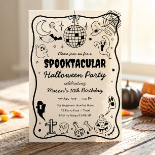 Halloween Spooktacular Kostuum Kinderen Verjaardag Kaart