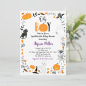 Halloween Spooktacular Oh Boy Baby shower Kaart (Staand voorkant)