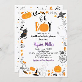 Halloween Spooktacular Oh Boy Baby shower Kaart