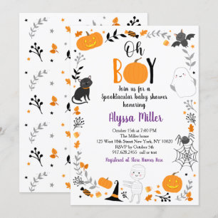 Halloween Spooktacular Oh Boy Baby shower Kaart