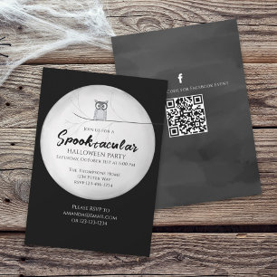 Halloween Spooktacular Owl QR Code Social Media Kaart