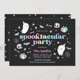 Halloween Spooktacular Party Cute Pastel Ghost Kaart