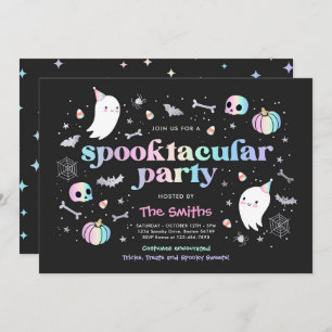 Halloween Spooktacular Party Cute Pastel Ghost Kaart
