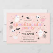 Halloween Spooktacular Party Cute Pink Ghost Kaart (Voorkant)