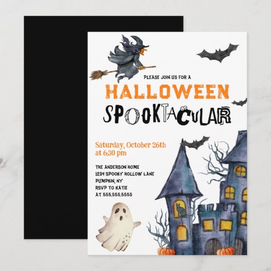 Halloween Spooktacular Party Invitation Kaart (Voorkant / Achterkant)