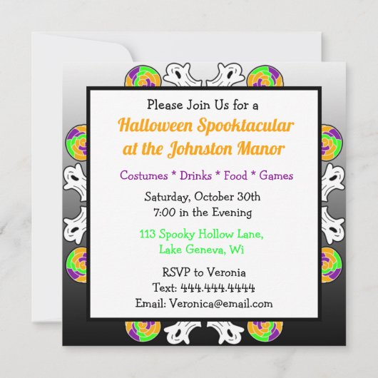 Halloween Spooktacular Party Invite Save The Date (Achterkant)