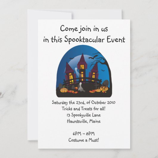 Halloween Spooktacular Party! Kaart (Achterkant)