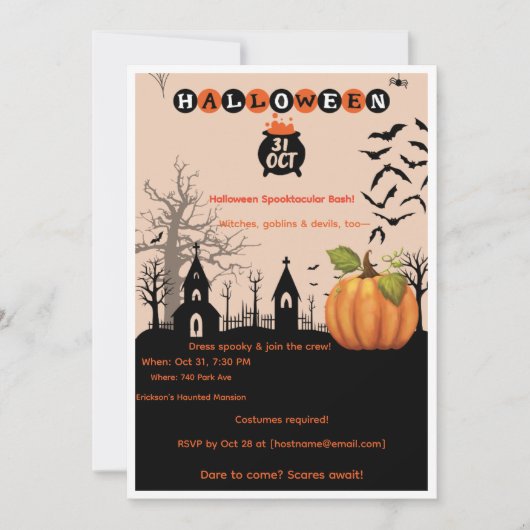 Halloween Spooktacular Party Kaart (Voorkant)