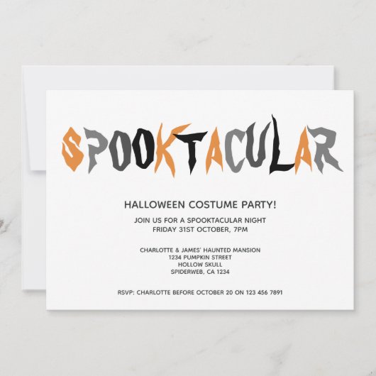 Halloween Spooktacular Party Striped Pattern Kaart (Voorkant)