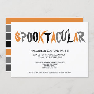 Halloween Spooktacular Party Striped Pattern Kaart