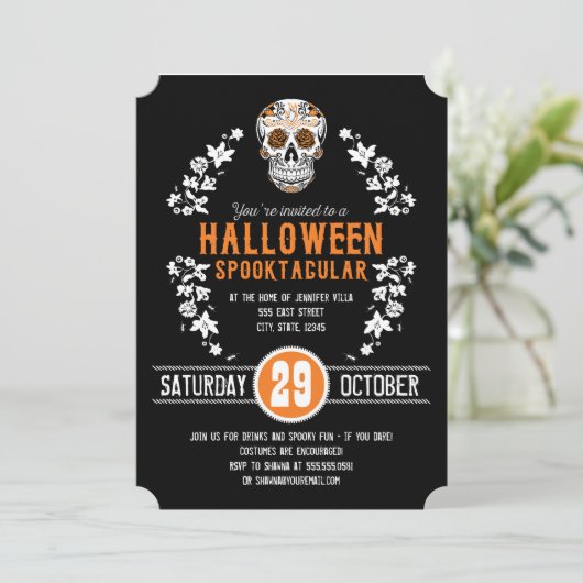 Halloween Spooktacular Party Uitnodigingen (Staand voorkant)