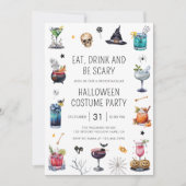 Halloween Spooktacular Party Waterverf Kaart (Voorkant)