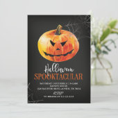 Halloween Spooktacular Pumpkin Invitation Kaart (Staand voorkant)