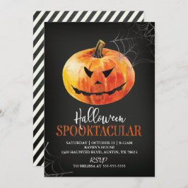Halloween Spooktacular Pumpkin Invitation Kaart