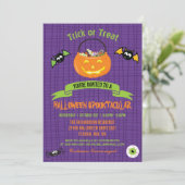 Halloween Spooktacular Pumpkin Party Kaart (Staand voorkant)
