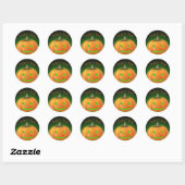 Halloween Spooktacular Pumpkin Smile Groen Licht Ronde Sticker (Vel)