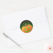 Halloween Spooktacular Pumpkin Smile Groen Licht Ronde Sticker (Envelop)