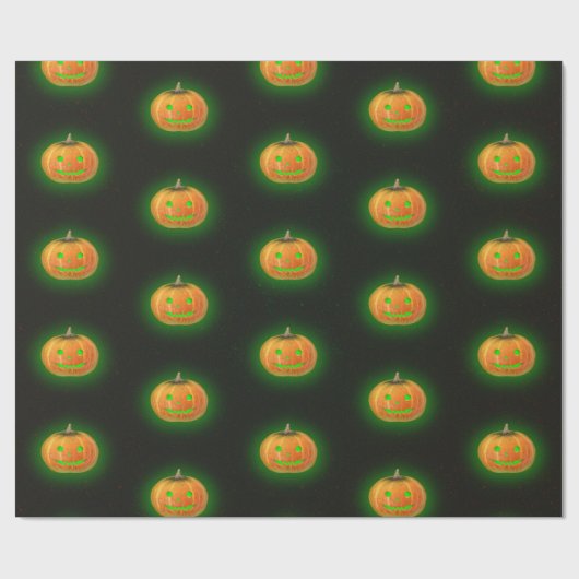 Halloween Spooktacular Pumpkin Smile Pattern Cadeaupapier (Vlak)