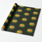 Halloween Spooktacular Pumpkin Smile Pattern Cadeaupapier (Uitgerold)