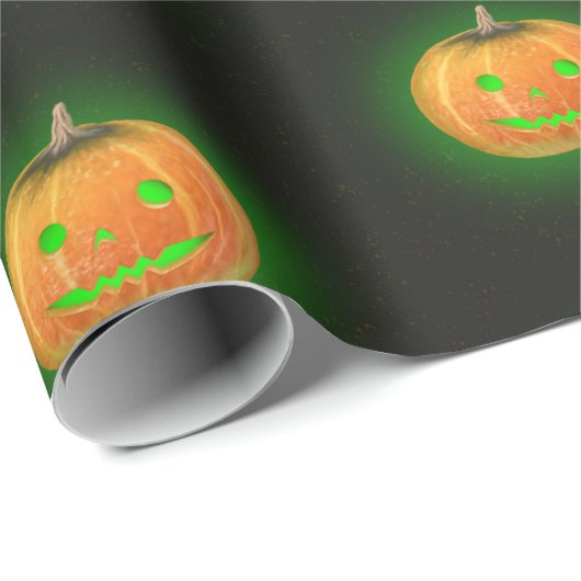 Halloween Spooktacular Pumpkin Smile Pattern Cadeaupapier (Rol Hoek)