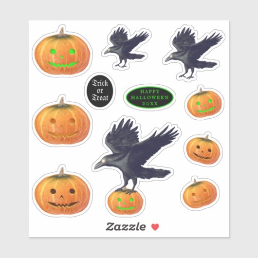 Halloween Spooktacular Pumpkins en Ravens Sticker (Vel)
