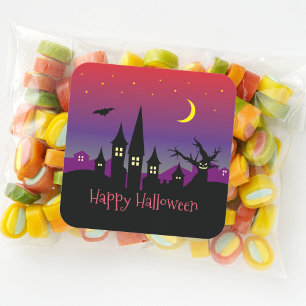 Halloween Spooktacular Scary Creepy Haunted Castle Vierkante Sticker