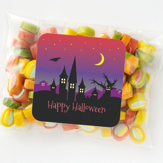 Halloween Spooktacular Scary Creepy Haunted Castle Vierkante Sticker