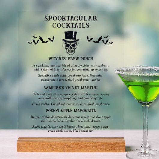  Halloween Spooktacular Signature Cocktail Acryl Bord