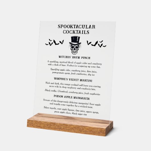 Halloween Spooktacular Signature Cocktail Acryl Bord (Hoek)