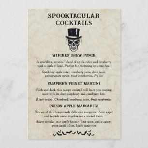 Halloween Spooktacular Signature Cocktail Menu