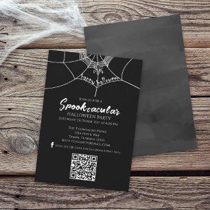 Halloween Spooktacular Spider QR Code Social Media Kaart