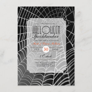 Halloween Spooktacular   Spider Web Party Uitnodig Kaart