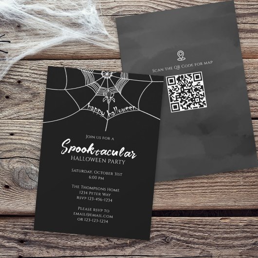 Halloween Spooktacular Spider Web QR Code Map Kaart