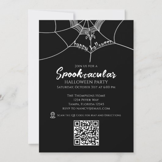 Halloween Spooktacular Spider Web QR Code Map Kaart (Voorkant)