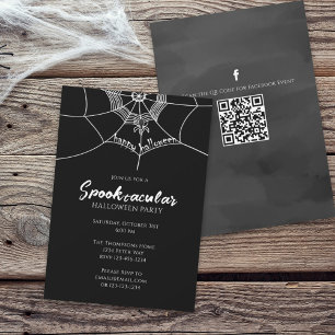 Halloween Spooktacular Spin QR Code Social Media Kaart
