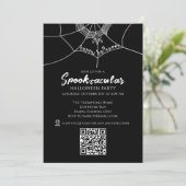 Halloween Spooktacular Spinneweb QR Code Kaart (Staand voorkant)