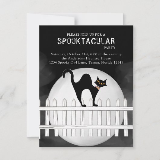 Halloween Spooktacular Spooky Black Cat Kaart (Voorkant)
