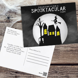 Halloween Spooktacular Spooky Haunted House Witch Briefkaart