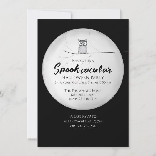 Halloween Spooktacular Spooky Owl QR Code Map Kaart (Voorkant)