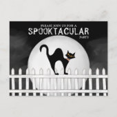 Halloween Spooktacular Spooky Whimsical Black Cat Briefkaart (Voorkant)