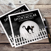 Halloween Spooktacular Spooky Whimsical Black Cat Servet