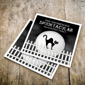 Halloween Spooktacular Spooky Whimsical Black Cat Servet
