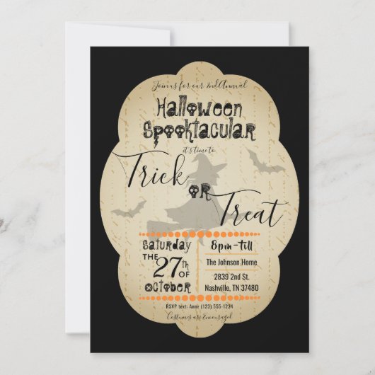 Halloween Spooktacular Trick or treat Invitation Kaart (Voorkant)