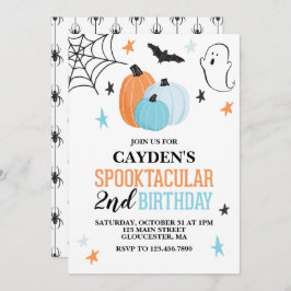 Halloween Spooktacular turquoise oranje Birthday Kaart