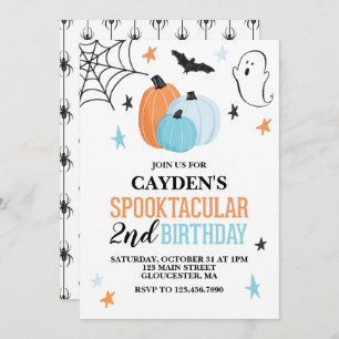Halloween Spooktacular turquoise oranje Birthday Kaart